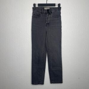 Everlane Womens Jeans Size 25 Gray High Rise Slim Straight Ankle Dark Wash Denim